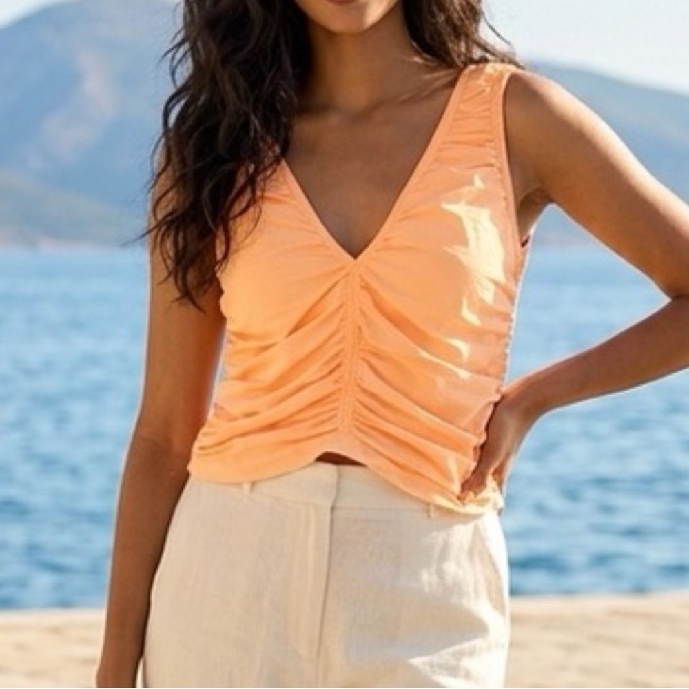 Free People Movement Ruched Sleeveless Top